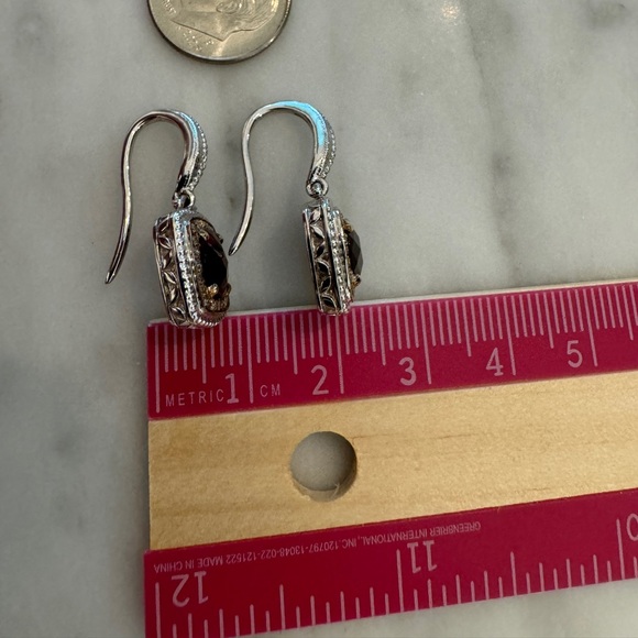 Sterling Silver Custom GPanther Drop Earrings with Small Diamonds - Picture 8 of 8